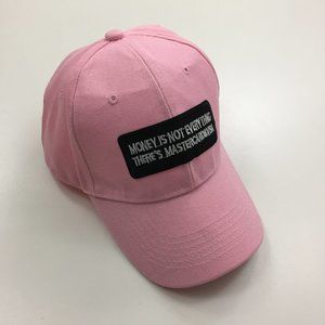 NWOT Pink Womens "MONEY ISN'T EVERYTHING..VISA. MASTERCARD" Patch Baseball Caps